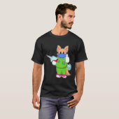 T-shirt Vaccination au chat avec seringue (Devant entier)