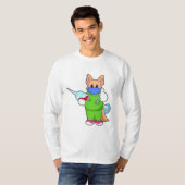 T-shirt Vaccination au chat avec seringue (Devant entier)