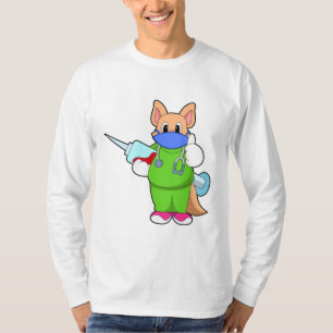 T-shirt Vaccination au chat avec seringue