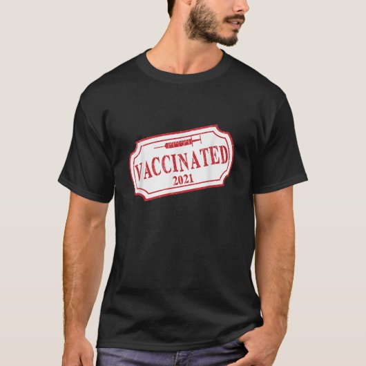 T-shirt VACCINÉ Certifié En Caoutchouc Rouge Approuvé Sty (Devant)