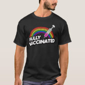 T-SHIRT VACCINÉ COMPLÈTEMENT FIERTÉ RAINBOW (Devant)
