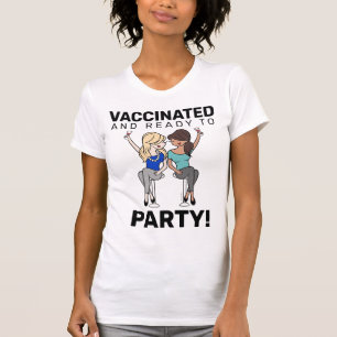 T-shirt Vacciné et prêt à faire la fête - Vin