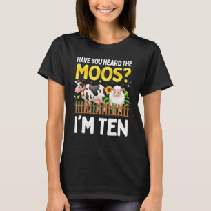 T-shirt Vache 10 Ans Anniversaire Mouton 10ème Yo Garçon F
