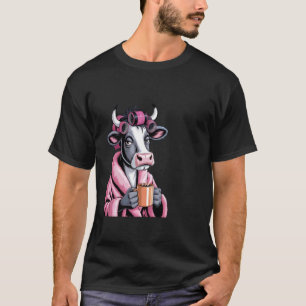 T-shirt Vache à café matin animal drôle fatigué