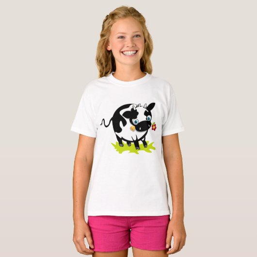T-shirt Vache À Fleur (Devant entier)