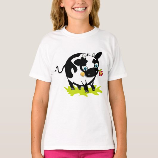 T-shirt Vache À Fleur (Devant)