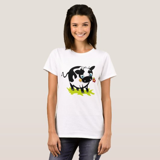 T-shirt Vache À Fleur (Devant entier)