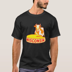 T-shirt Vache à fromage laitière vintage rétro du Wisconsi