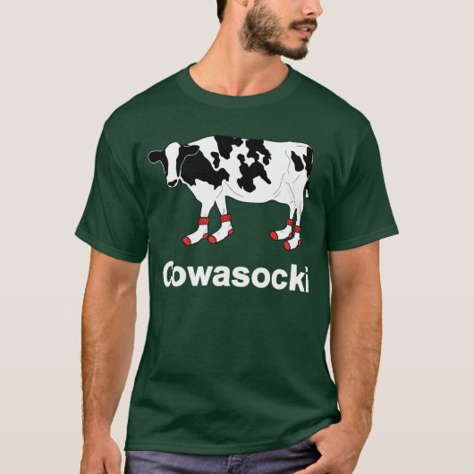 T-shirt Vache à lait dans les chaussettes - vache à (Devant)