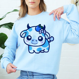 T-shirt Vache à myrtille bleue Vêtement Kawaii Cadeau de v