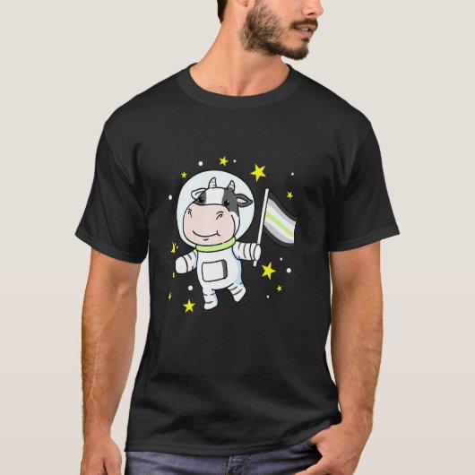 T-shirt Vache agender dans l'espace Fierté agender (Devant)