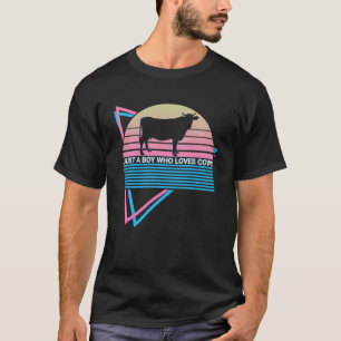 T-shirt Vache Agriculteur Rétro Juste Un Garçon Qui Aime L