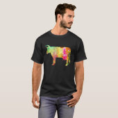 T-shirt Vache aquarelle colorée (Devant entier)