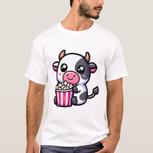 T-shirt Vache au pop-corn (Devant)