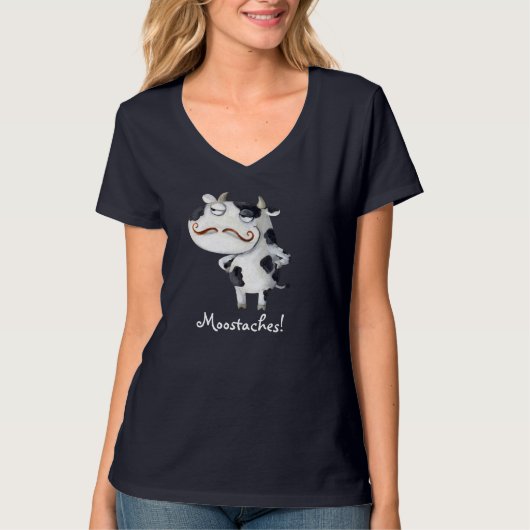 T-shirt Vache avec des moustaches (Devant)