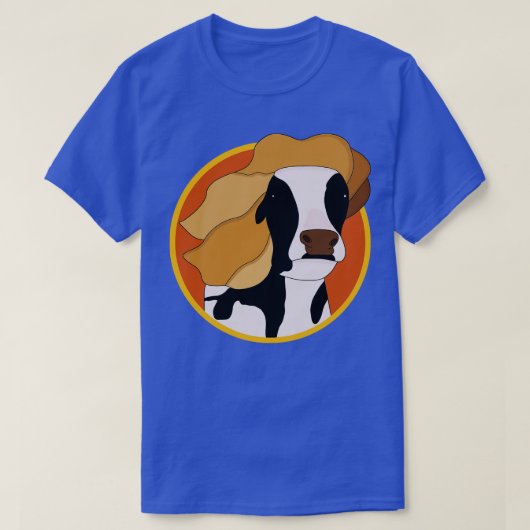 T-shirt Vache avec perruque blonde (Design devant)