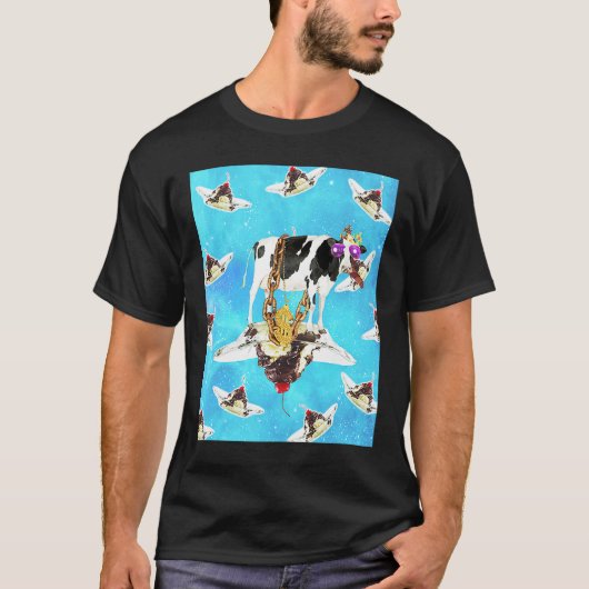 T-shirt Vache Bling Hip Sur Sundae Dans L'espace (Devant)