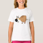 T-shirt Vache brune de dessin animé (Devant)