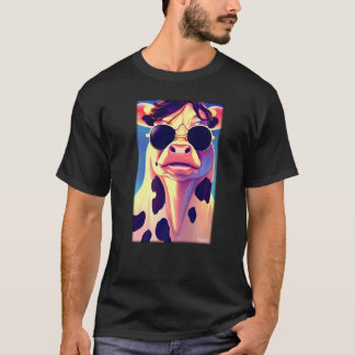 T-shirt Vache Bulle Lunettes de soleil Animal Monde Tête d