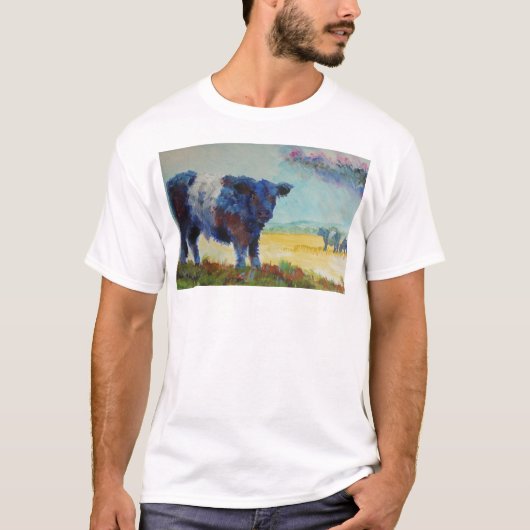 T-shirt Vache ceinturée à Galloway sur la peinture de (Devant)