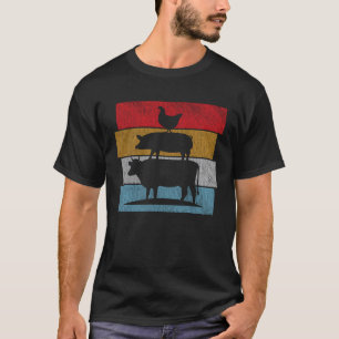 T-shirt Vache Cochon Poulet Rétro Animaux Vintage Vache Co