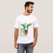 T-shirt Vache colorée unique (Devant entier)