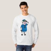 T-shirt Vache comme agent de police avec casquette de poli (Devant entier)