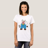T-shirt Vache comme artisan avec marteau (Devant entier)