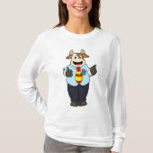 T-shirt Vache comme enseignant avec Cravate (Devant)