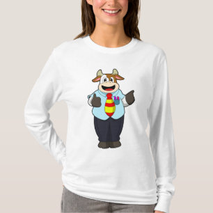 T-shirt Vache comme enseignant avec Cravate