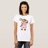 T-shirt Vache comme mécanicien avec clé (Devant entier)