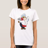 T-shirt Vache comme serveur avec assiette servante (Devant)