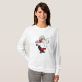 T-shirt Vache comme serveur avec assiette servante (Devant entier)