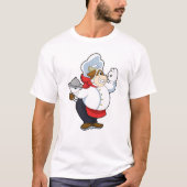 T-shirt Vache comme serveur avec assiette servante (Devant)