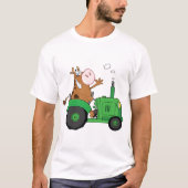 T-shirt Vache conduisant un tracteur (Devant)
