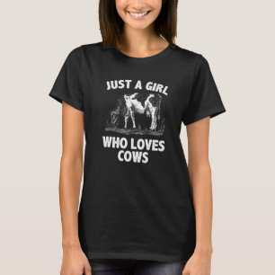 T-shirt Vache cool Pour Femmes Filles Vache Fermière Anima