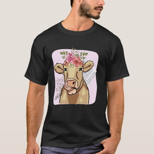T-shirt Vache Cottage Core (Devant)