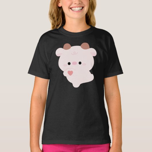 T-shirt Vache d'amour mignonne (Devant)