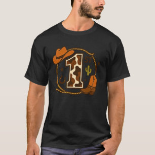 T-shirt Vache de 1er anniversaire Cowboy Western Impressio