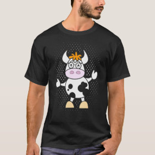 T-shirt Vache de bande dessinée mignonne