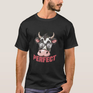 T-shirt Vache de dessin animé mignonne avec des lunettes p