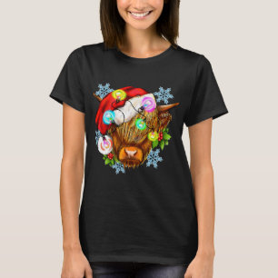 T-shirt Vache de Noël drôle Highland, Li de Noël occidenta