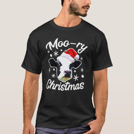 T-shirt Vache de Noël Moo Ry Vacances (Devant)