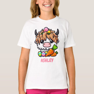 T-shirt Vache de Pâques avec oeufs de Pâques personnalisée