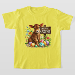 T-shirt Vache de Pâques mignonne et heureuse