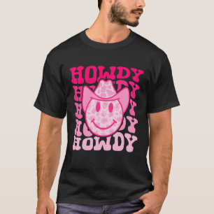 T-shirt Vache de pays occidental Howdy Léopard Sourire Vis