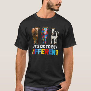 T-shirt Vache de puzzle mignonne C'est correct d'être diff