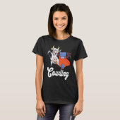 T-shirt Vache de quille de bowling frapper boule de bowlin (Devant entier)