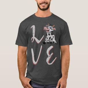 T-shirt Vache d'élevage Valentines Jour Cadeau Vache