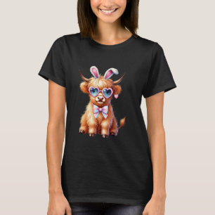 T-shirt Vache des Highlands avec des oreilles de lapin et 